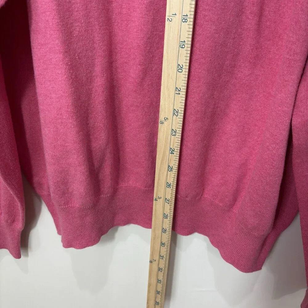 Peter Millar 1/4 Zip Sweater Mens XL Cotton Cashmere Pink Mock Neck Preppy Luxe